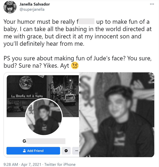janella salvador and markus paterson call out netizen who bashed son jude