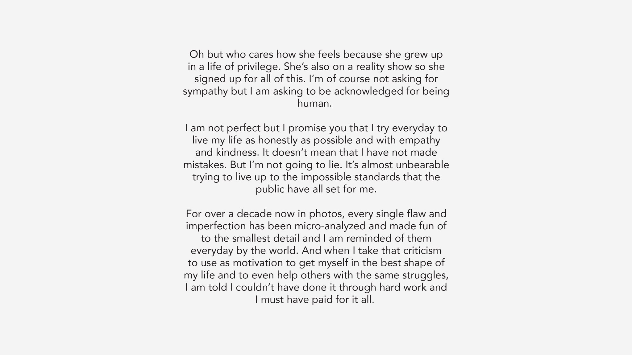 khloe kardashian statement on unedited bikini photo