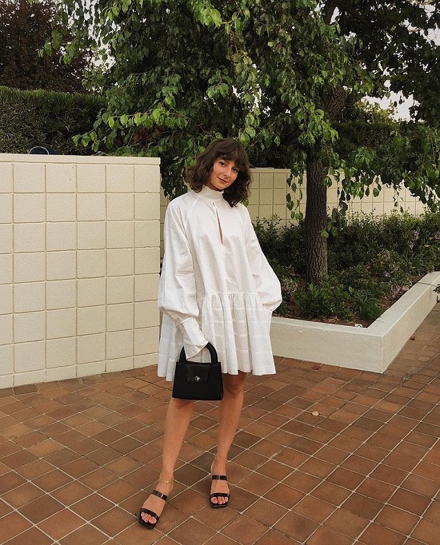 White dress with online sandals