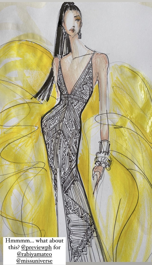Filipino Designers Sketch Miss Universe Gowns for Rabiya Mateo | Preview.ph