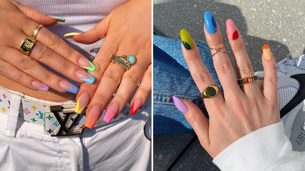 7 Pretty Manicure Ideas You Should Try If You Love Pops of Color