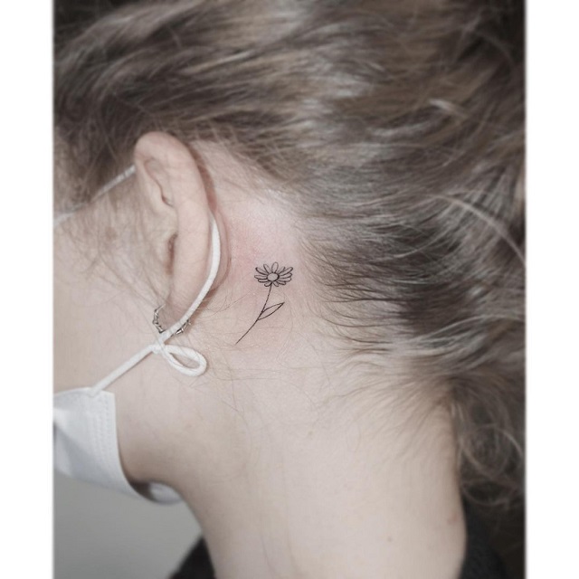 Simple Flower Tattoo Behind Ear  Behind ear tattoos Cute simple tattoos  Small flower tattoos
