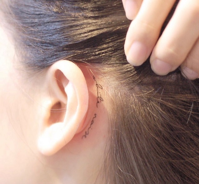 10 Pretty And Dainty Behind The Ears Tattoo Designs