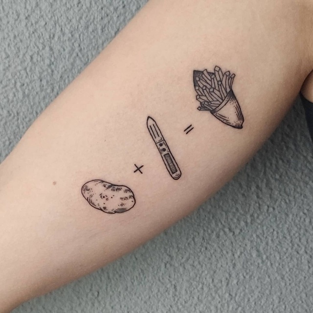french fries tattoo