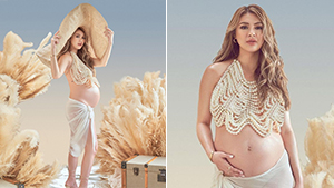 Sam Pinto Is A Glowing Goddess In Her Boudoir-themed Maternity Shoot