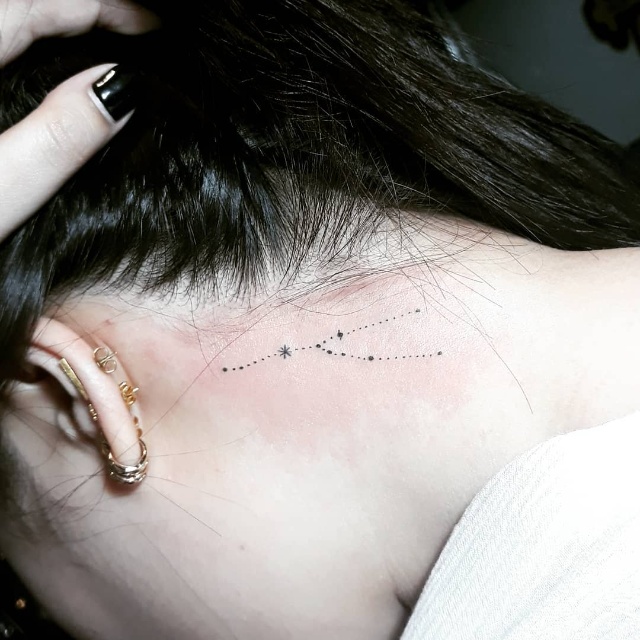 constellation nape tattoo