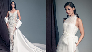 These Miss Universe Philippines 2021 Queens Looked Ethereal In Michael Leyva's Bridal Gowns