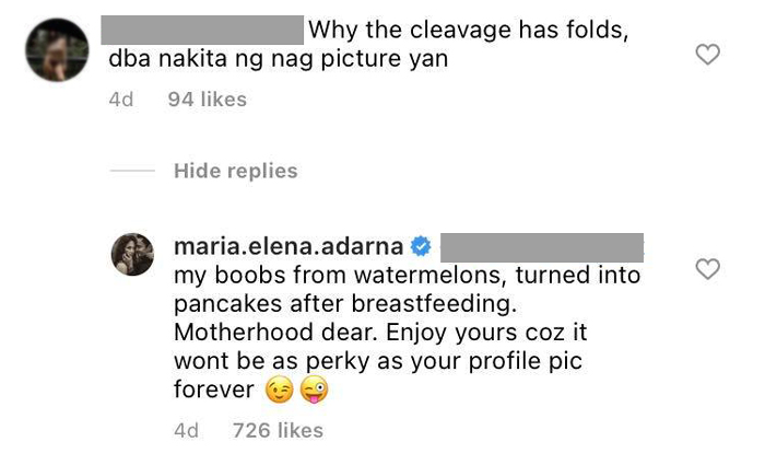 ellen adarna responds to cleavage comment