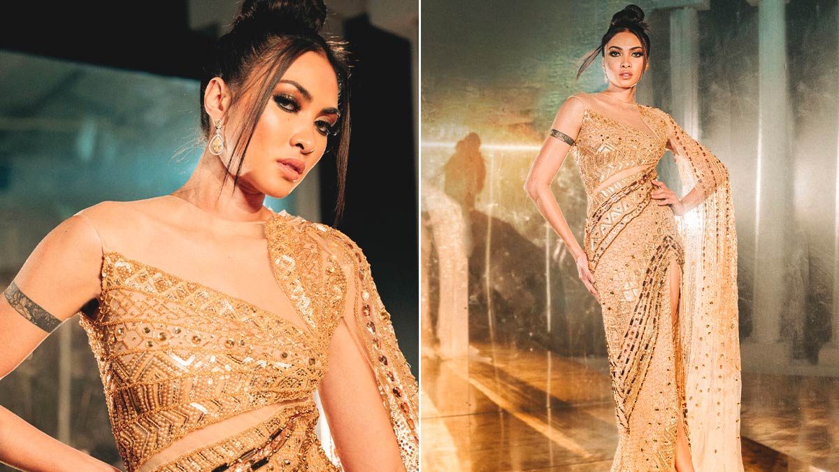 Bea Gomez Was a Golden Goddess in Her Sultry Evening Gown by Francis Libiran