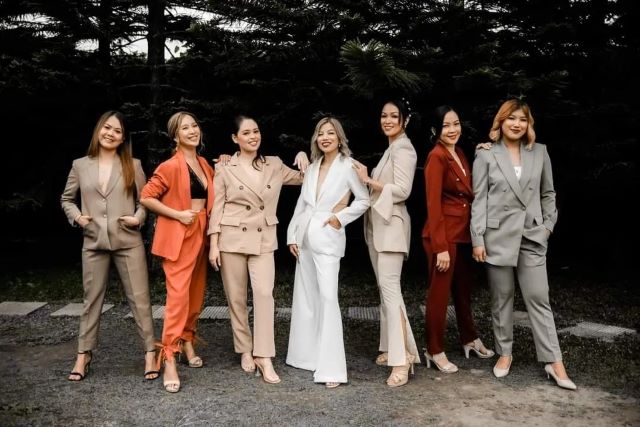 Altaire Bautista bridesmaids in suits