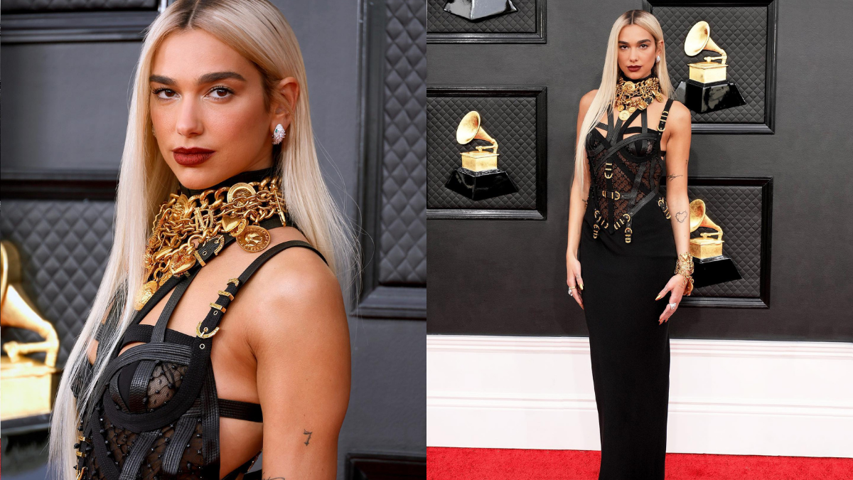 Here's Why Dua Lipa's Sultry Black Dress at the 2022 Grammys Looks So Familiar