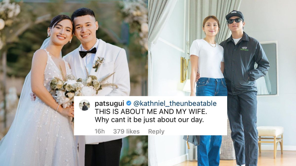 Patrick Sugui Claps Back at Netizens Pestering Them for Not Having KathNiel at Their Wedding