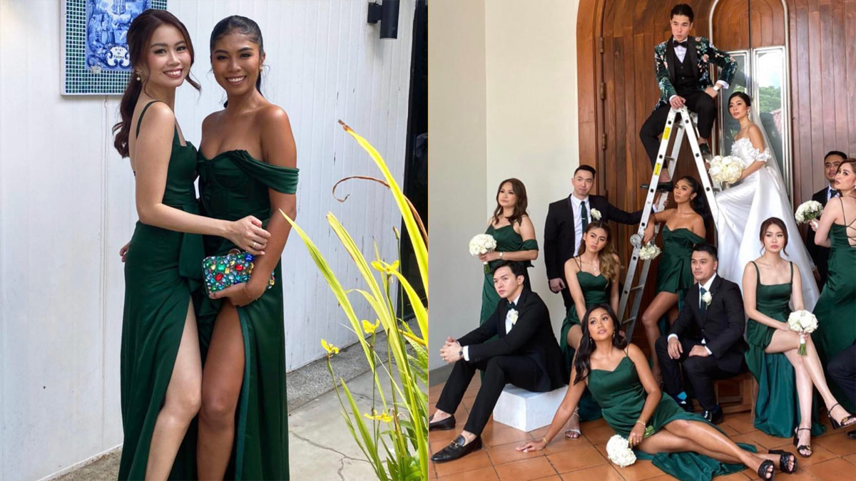 Rhea Bue's Bridesmaids All Wore Minimalist Green Dresses and They Looked Amazing