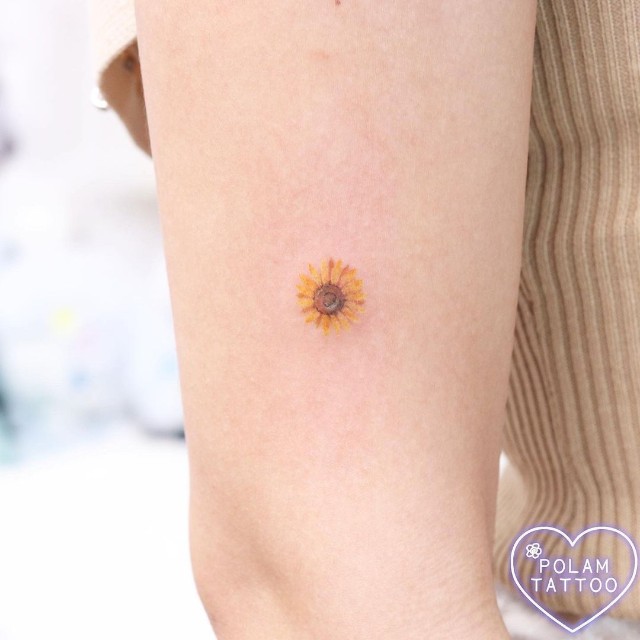 sunflower tattoo minimalist small