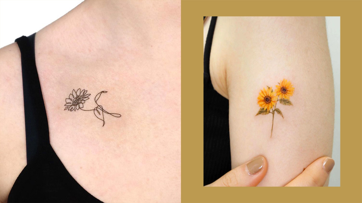 12 Elegant And Minimalist Tattoo Ideas If You Adore Sunflowers