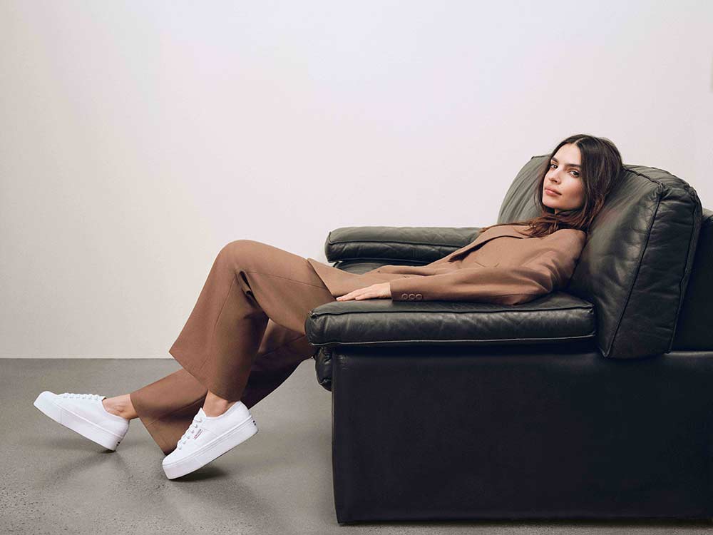 LOOK: Superga x Emily Ratajkowski Spring/Summer 2022 White Sneakers