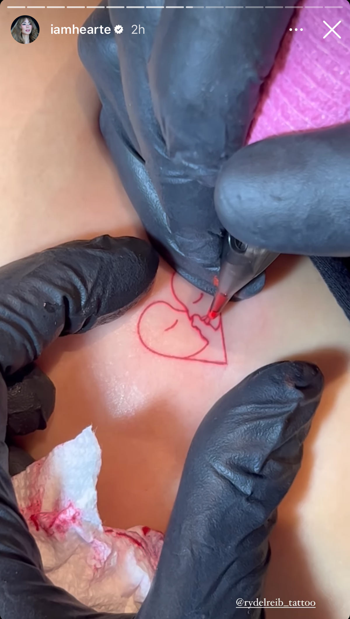 heart evangelista designs her own back tattoo