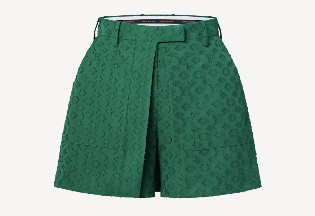 louis vuitton monogram green wrap shorts