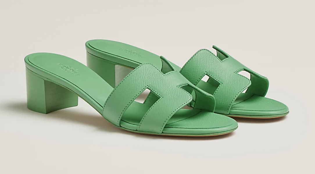 hermes oasis sandals green