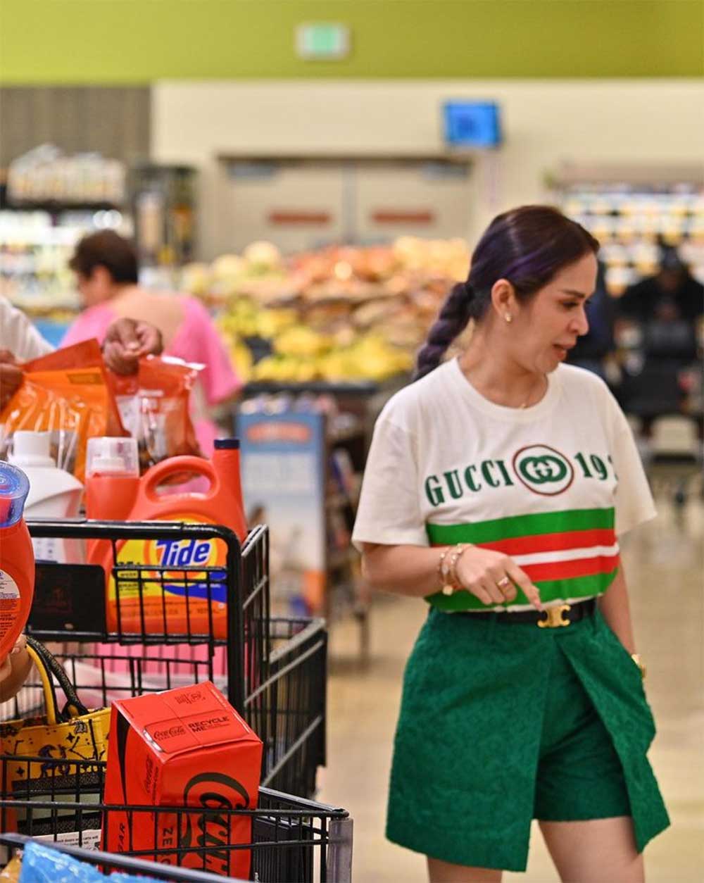 jinkee pacquiao designer outfit while grocery shopping