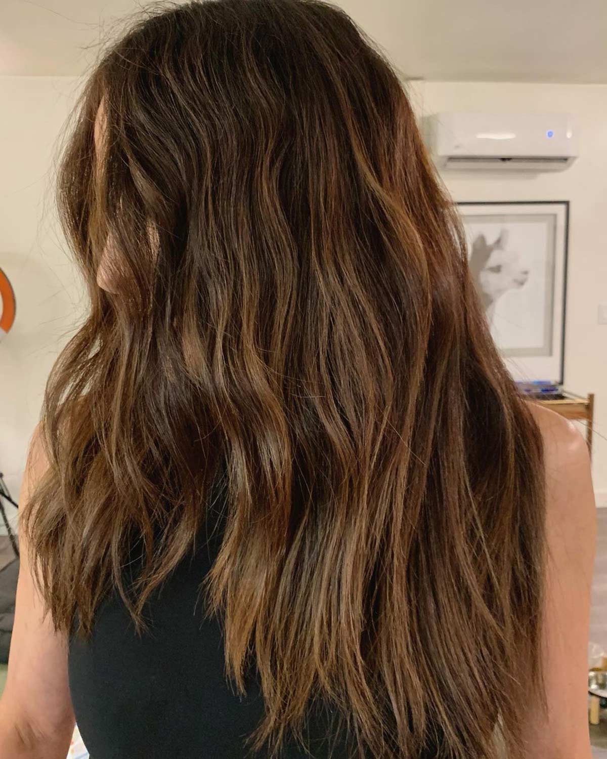 dark hair color with highlights