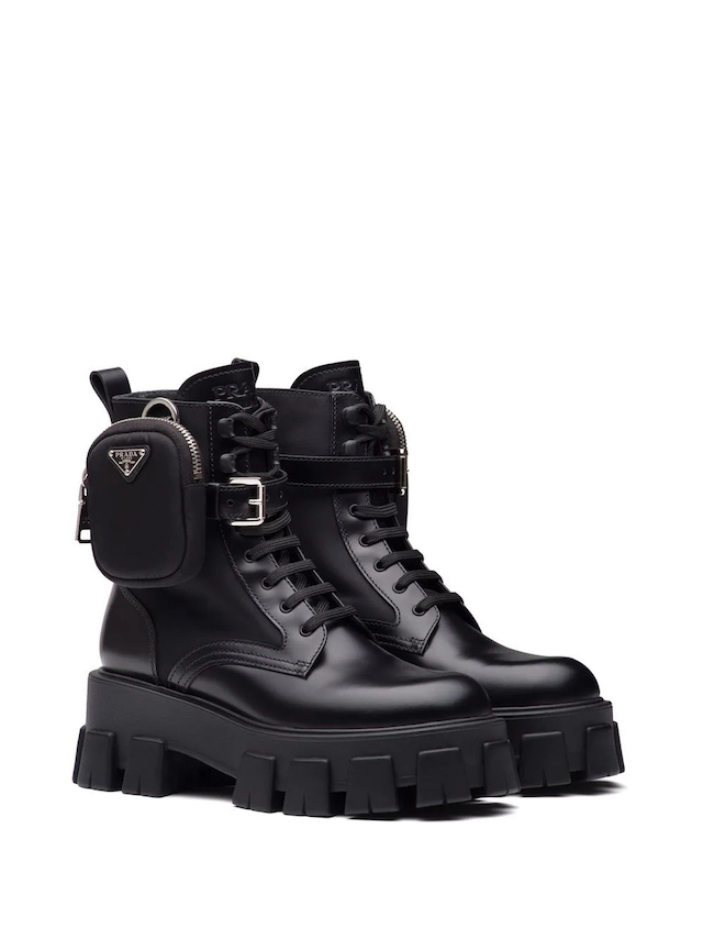 prada black boots chunky boots designer shoes