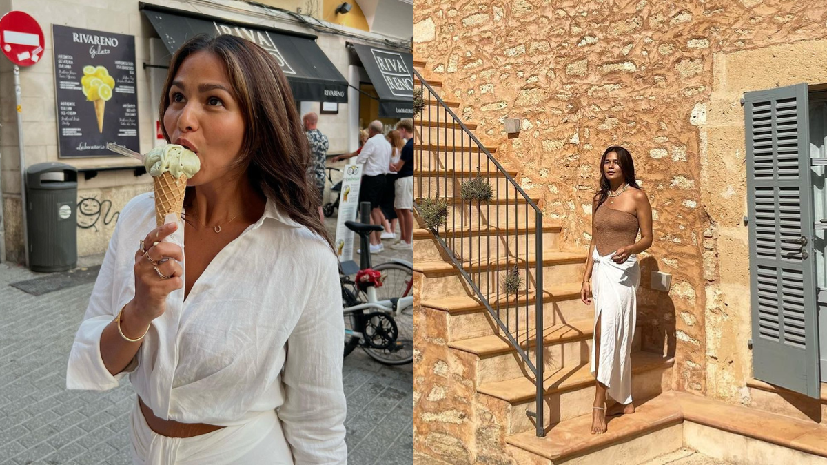 We Can’t Get Enough of Iza Calzado’s Chic and Fresh OOTDs in Mallorca, Spain