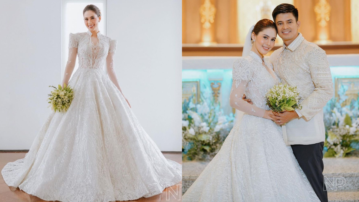 Vickie Rushton Was An Ethereal Bride In An Intricately Beaded Francis Libiran Wedding Gown