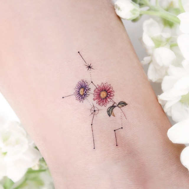 Minimalist Virgo constellation temporary tattoo get it