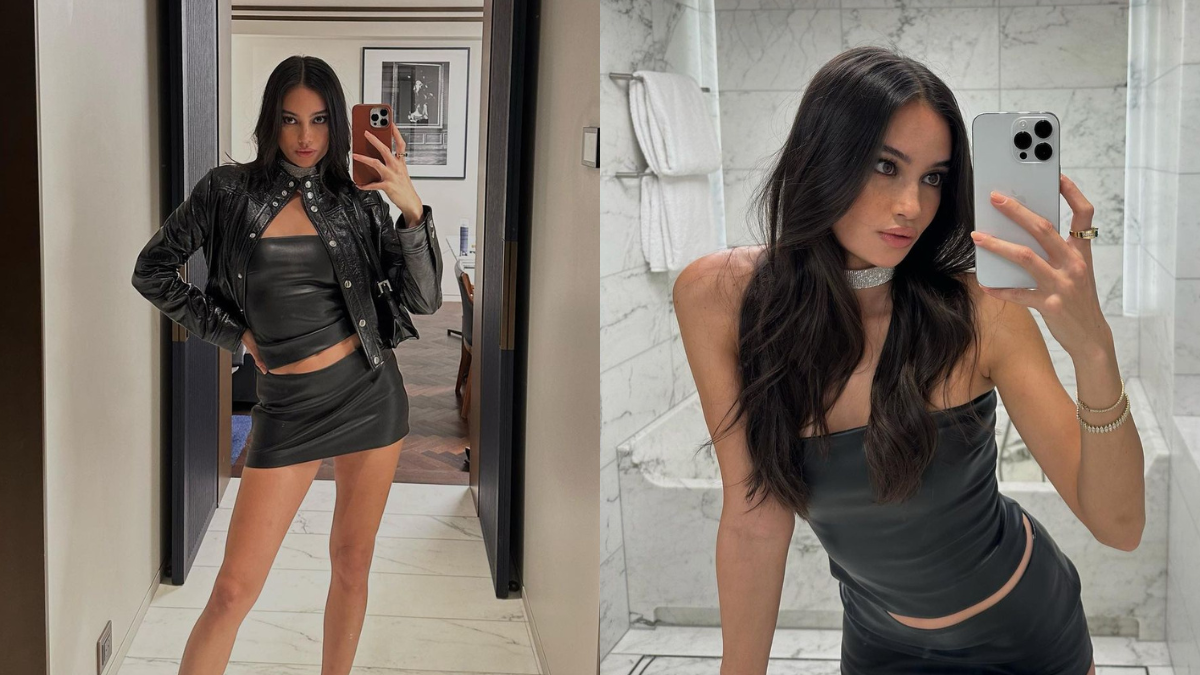 Kelsey Merritt Just Celebrated Her 26th Birthday In Paris In A Sultry Yet Edgy All-black Ootd