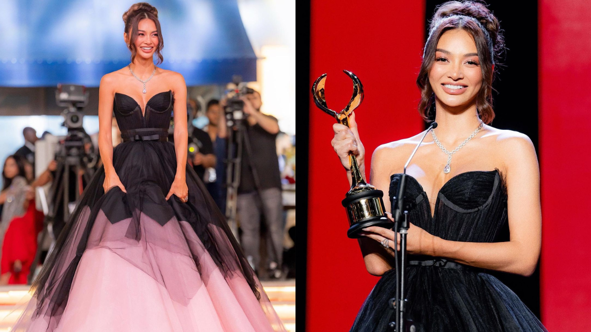 Kylie Verzosa Wore The Most Elegant Black Gown While Accepting A Best Actress Award In Dubai