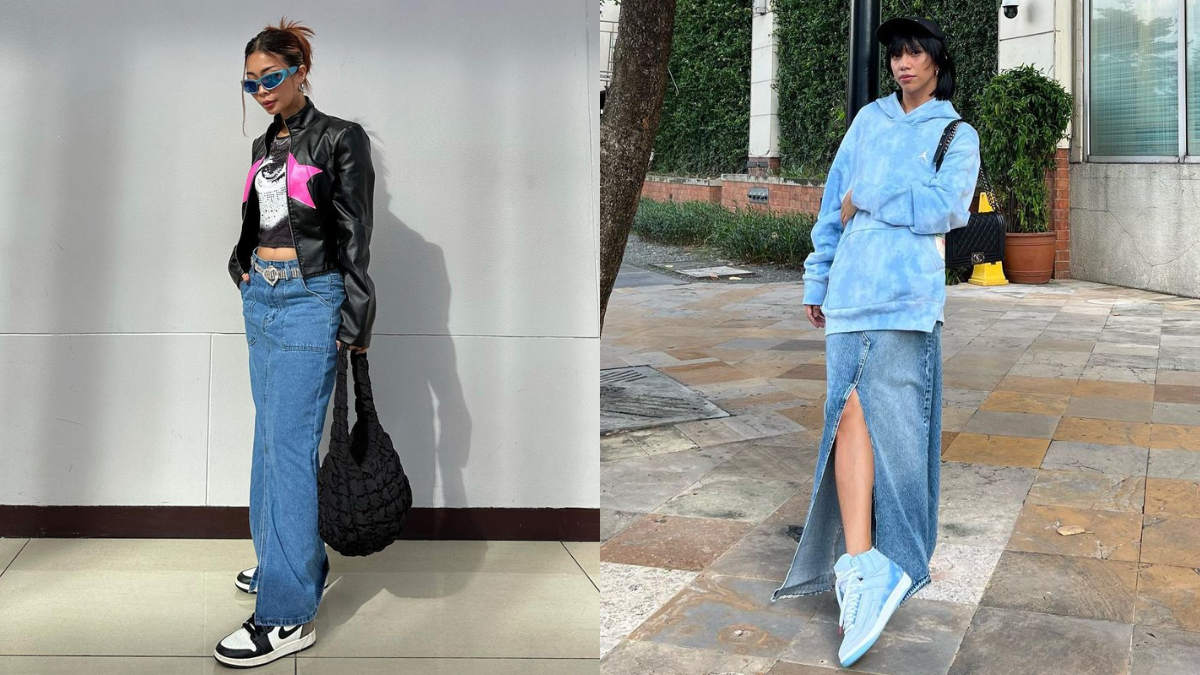 Denim Maxi Skirts Are The New Cool Thing Fashion Influencers Are Obsessed With Right Now