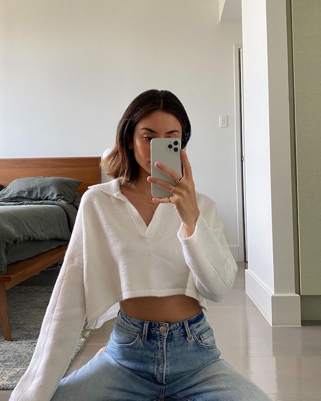 mari jasmine cropped sweater celebrity outfit
