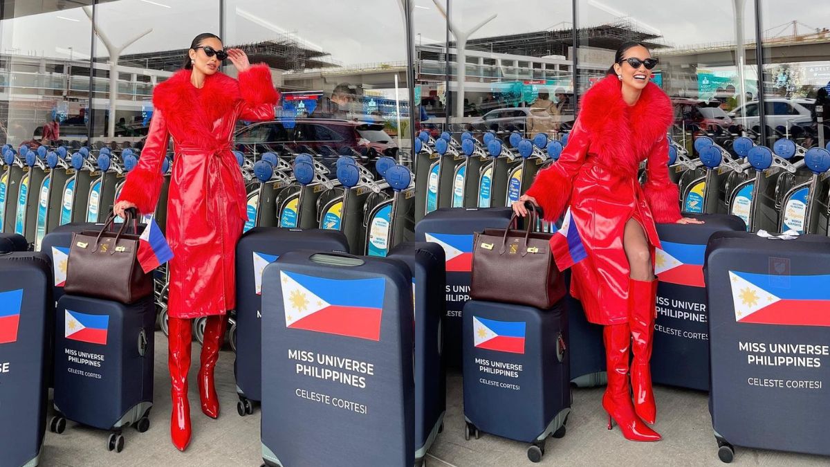 Celeste Cortesi Stuns In A Hot Red Airport Ootd En Route To Miss Universe