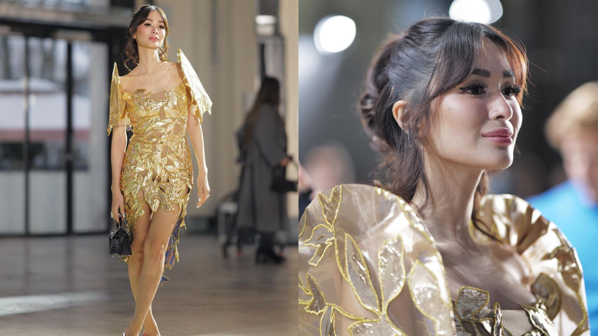 Pinoy Pride! Heart Evangelista Wears a Gold Modern Terno Dress at Paris Haute Couture Week