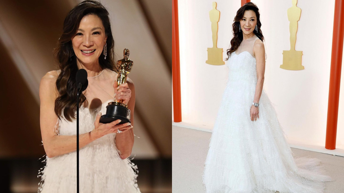 Michelle Yeoh Makes Historical Win At The 2023 Oscars In An Ethereal White Dior Gown