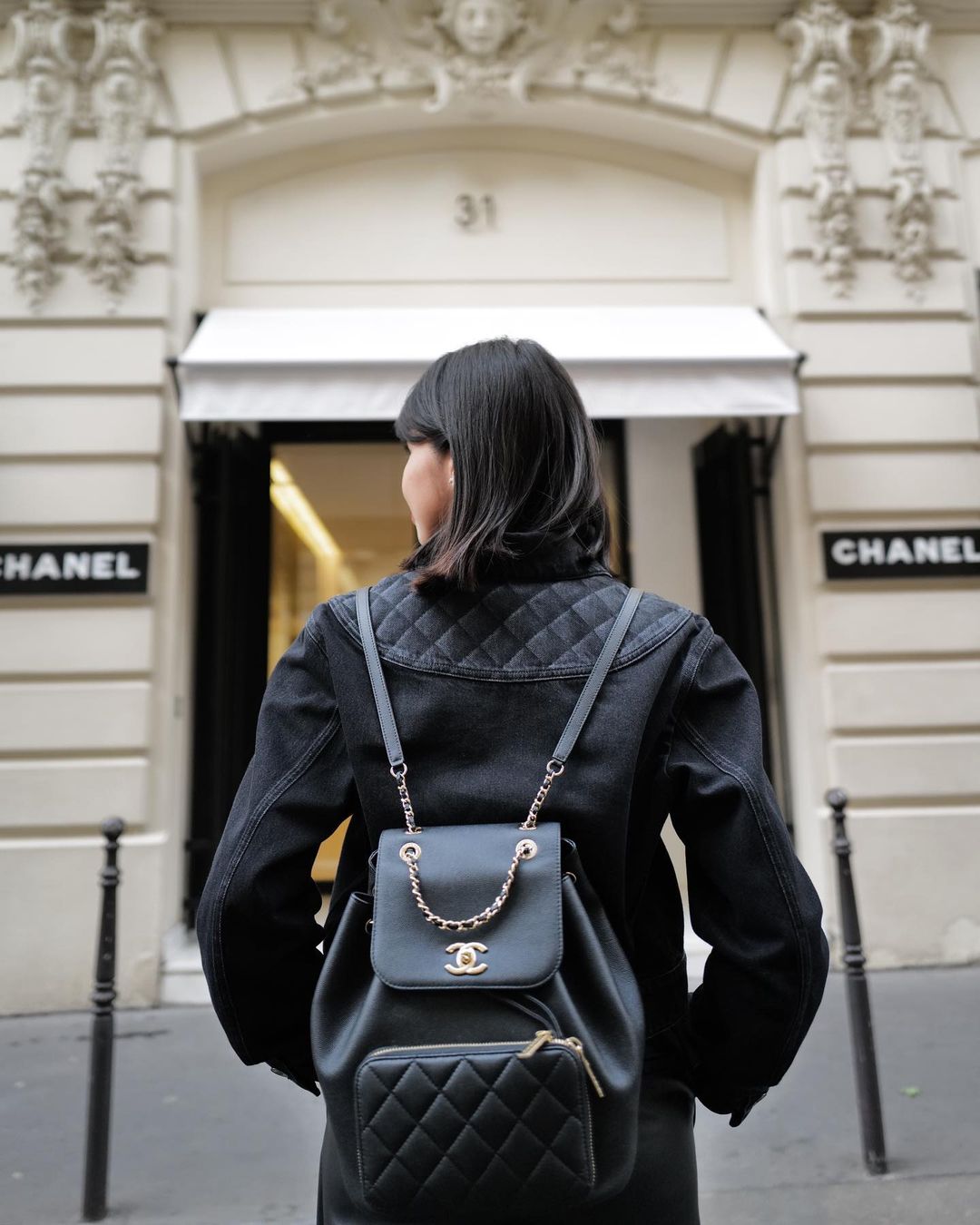 Chanel Black Caviar Leather Small Business Affinity Flap Bag Chanel