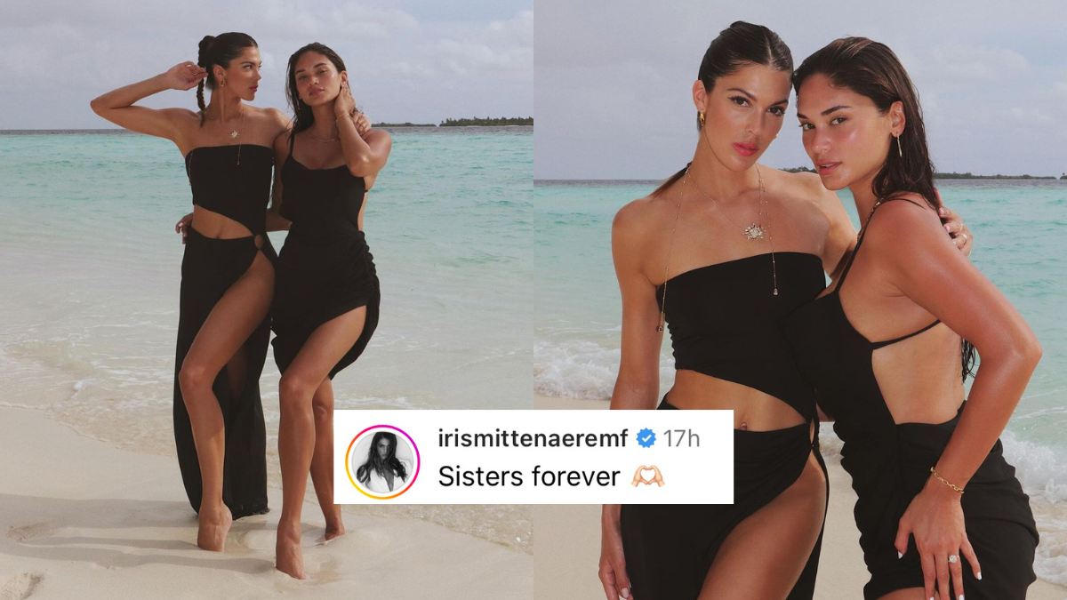Beauty Queens Pia Wurtzbach And Iris Mittenaere Were Twinning In Sultry Black Dresses At The Beach