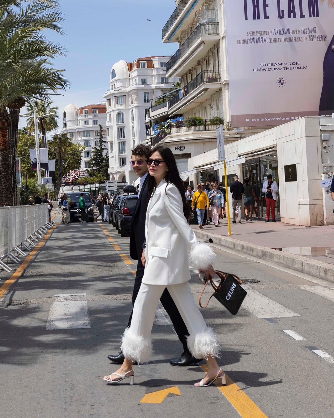 bela padilla white suit cannes film festival