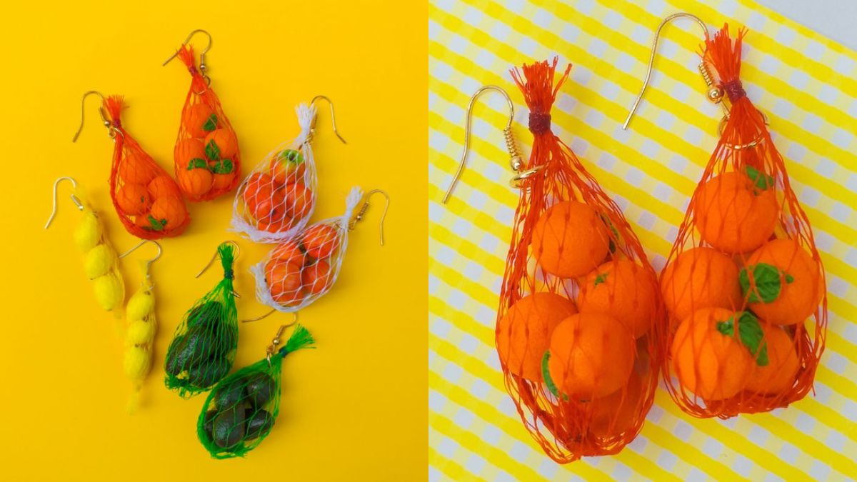 These Quirky Fruit Bag Earrings Look Like They're Fresh off the Market