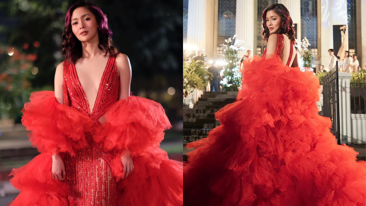 Kim Chiu Wears A Jaw-dropping Red Gown By Michael Leyva In "fit Check"