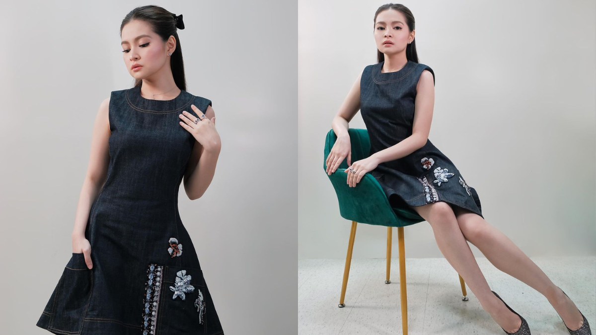 Barbie Forteza Stuns In A Dior Denim Dress At The Press Conference Of "maging Sino Ka Man"