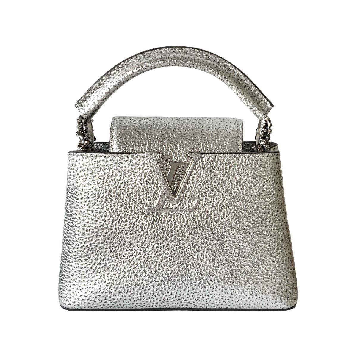 Louis Vuitton white gold leather Shoulder Handle bag at 1stDibs