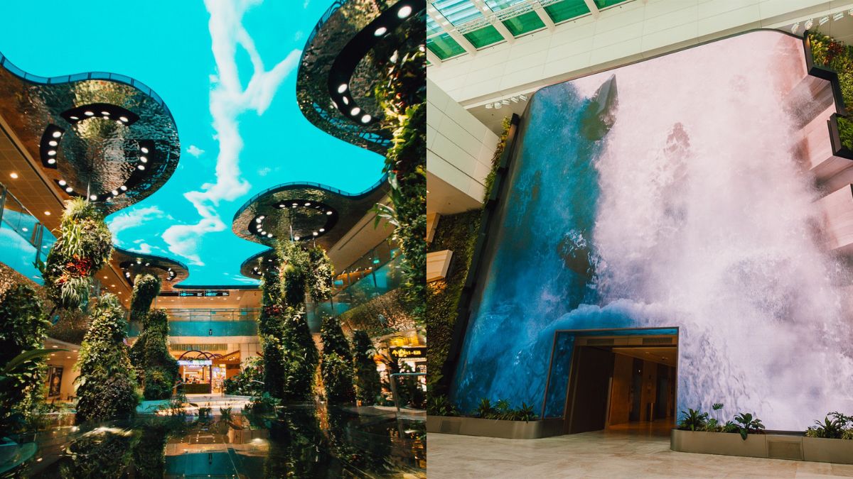 Wow! Singapore's Changi Airport Now Has A Majestic Digital Sky And Waterfall