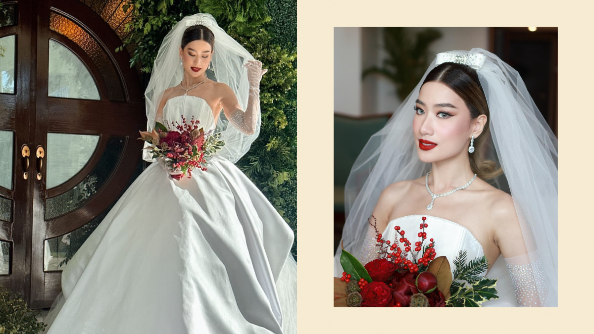 Here's What Janeena Chan Wore To Her Christmas-themed Wedding