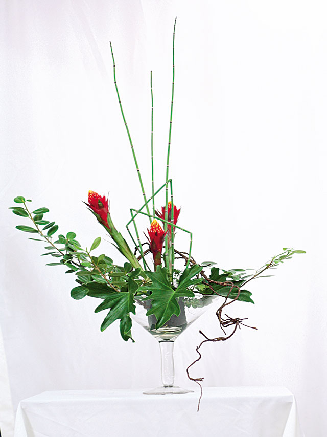 arrangement floral de courbe de Hogarth