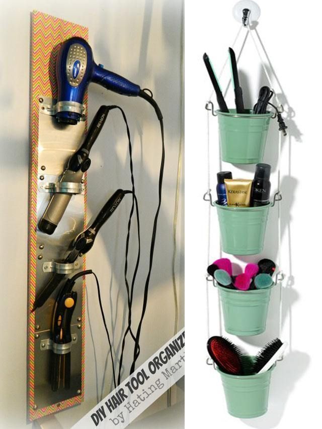 DIY hair tool organizer