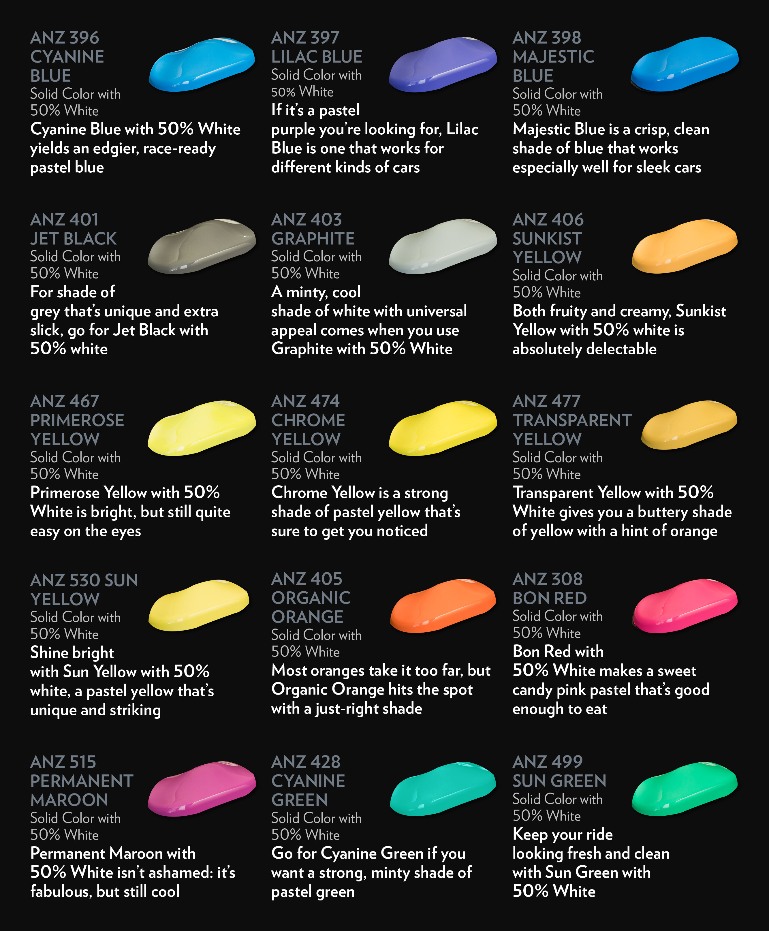 Samurai Spray Paint Color Chart