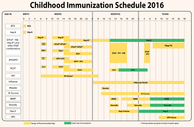 Baby Vaccine Schedule Chart