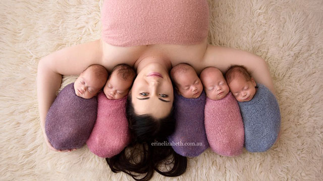 50 Nappy Changes and 40 Bottles a Day for This Mom of Quintuplets